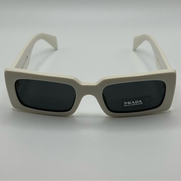 PRADA Sunglasses PRA07S 1425S0 Talc/Dark Grey Women NEW main image 9
